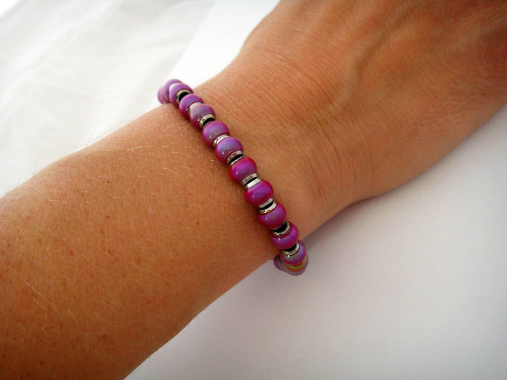 Mirage Bead Bracelet - Hot Pink