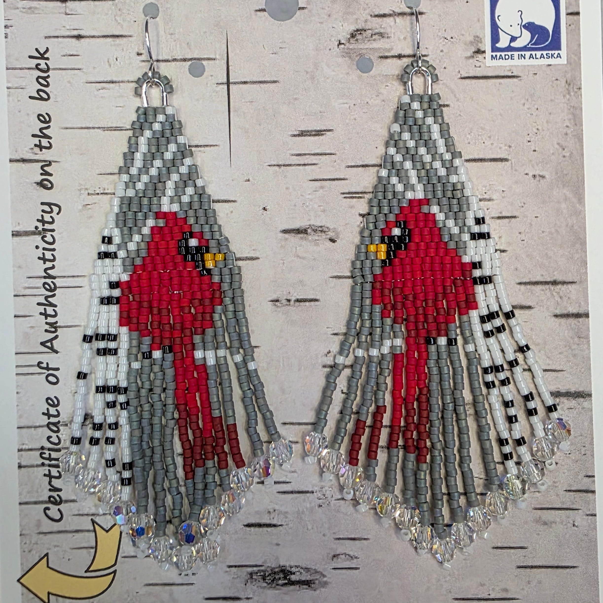 Cardinal earrings