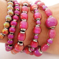 Mirage Bead Bracelet - Hot Pink