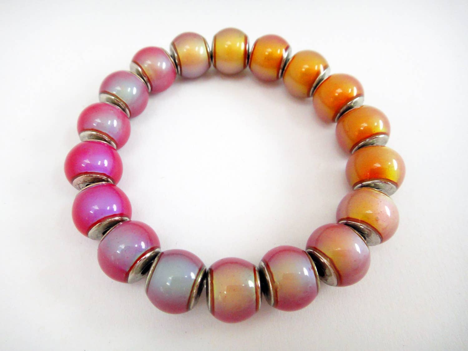 Mirage Bead Bracelet - Hot Pink